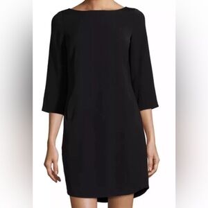 Vince Silk Boat neck Classic Black Zip-Up Dress size 4 cocktail dress